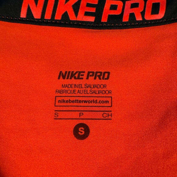 Nike Pro Women's Orange DRI-FIT V-Neck Athletic Training T-Shirt - Size S - Picture 1 of 9